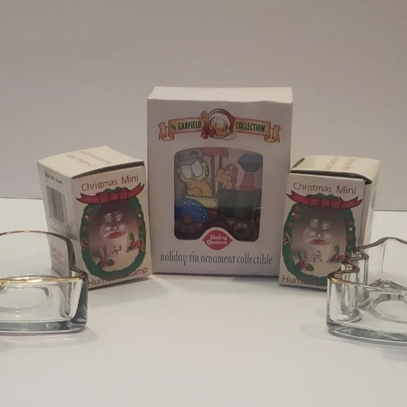 Lot Of 5 Christmas Items Garfield Ornament & Candleholders New Vintage & EUC - Picture 4 of 12